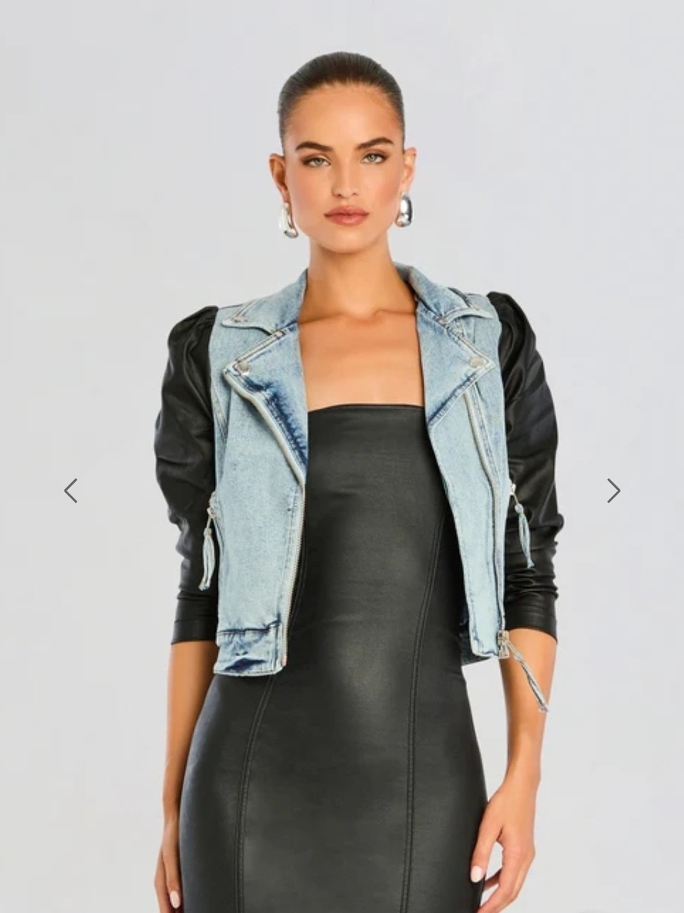 Retrofête LO Jacket in Coated Black Denim Size Small NWT RETAIL $395